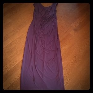 Purple mock wrap v backed gown